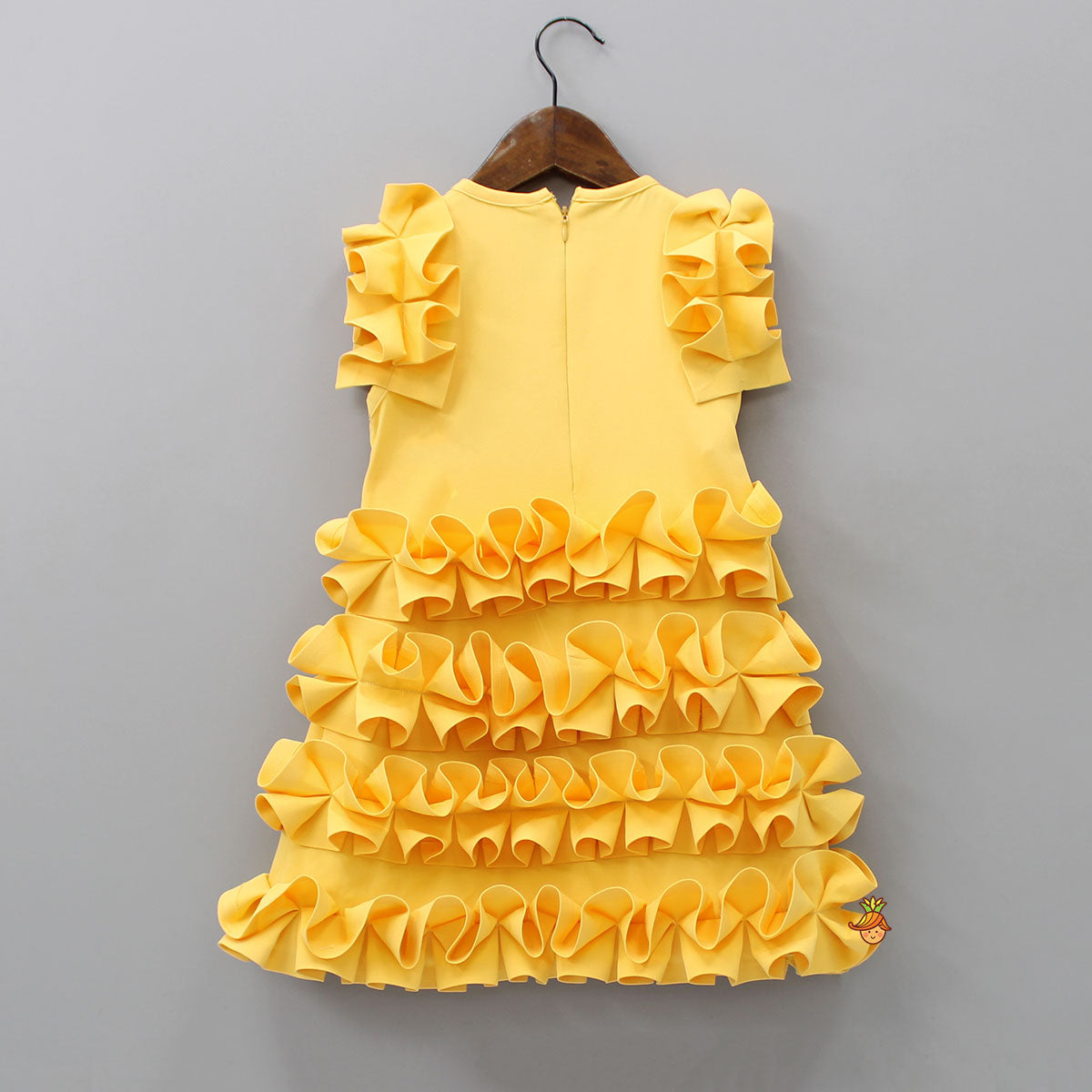 Pre Order: Pleated Ruffled Luxury Dress With Matching Bowie Hair Clip