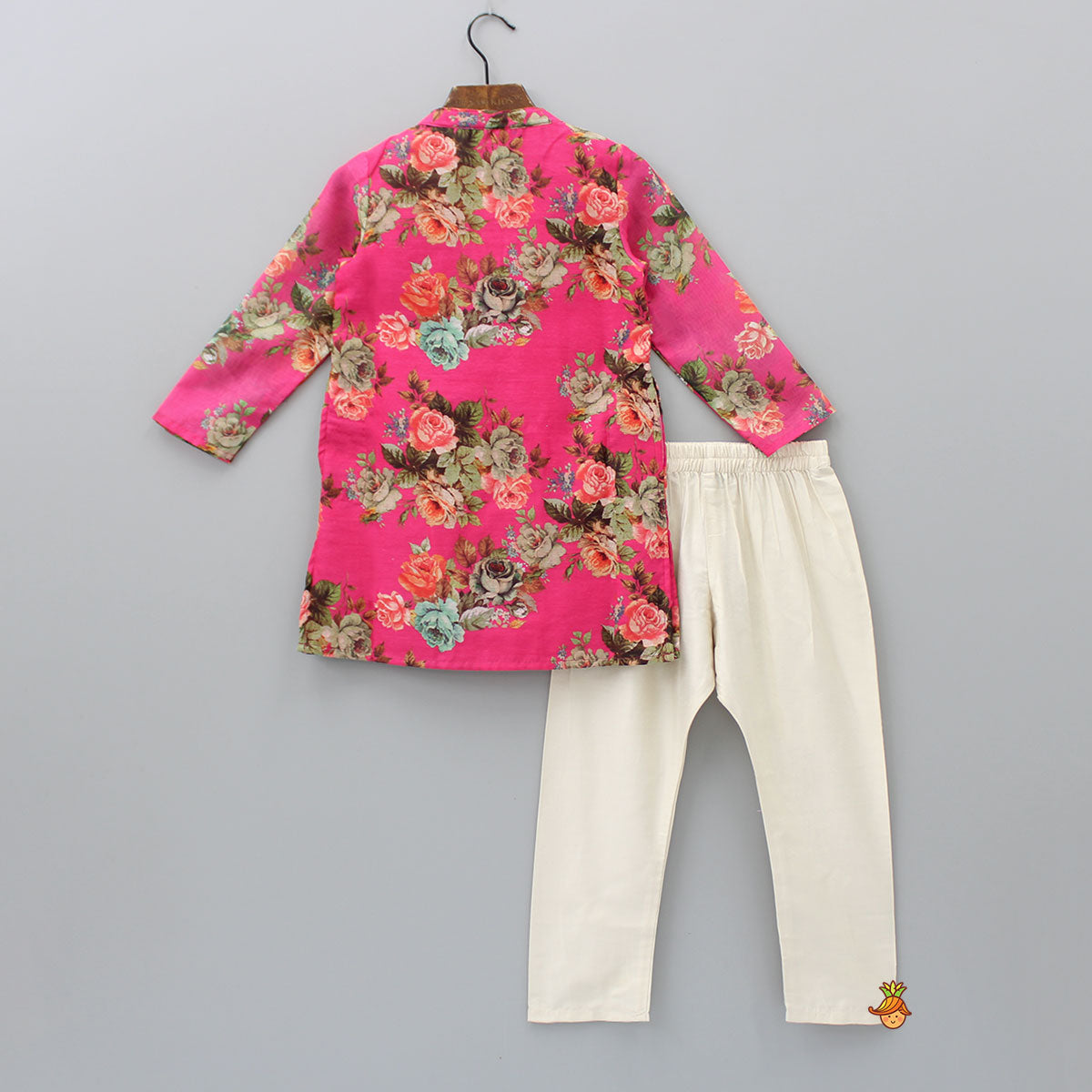 Multicolour Floral Printed Pink Kurta With Pyjama