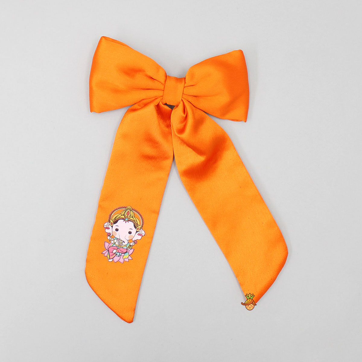 Cute Ganesha Printed Orange Bowie Hair Clip