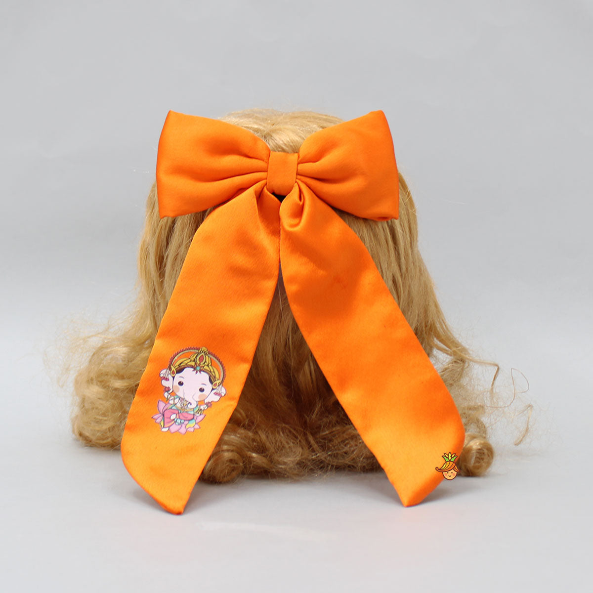 Cute Ganesha Printed Orange Bowie Hair Clip