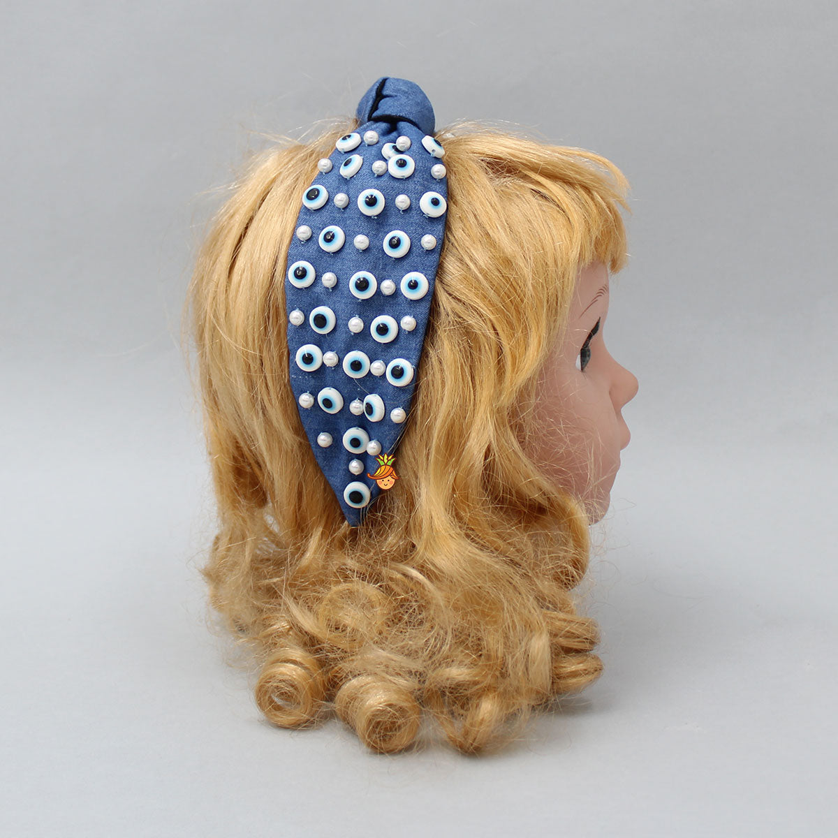 Pre Order: Evil Eye Knot Detailed Blue Hair Band