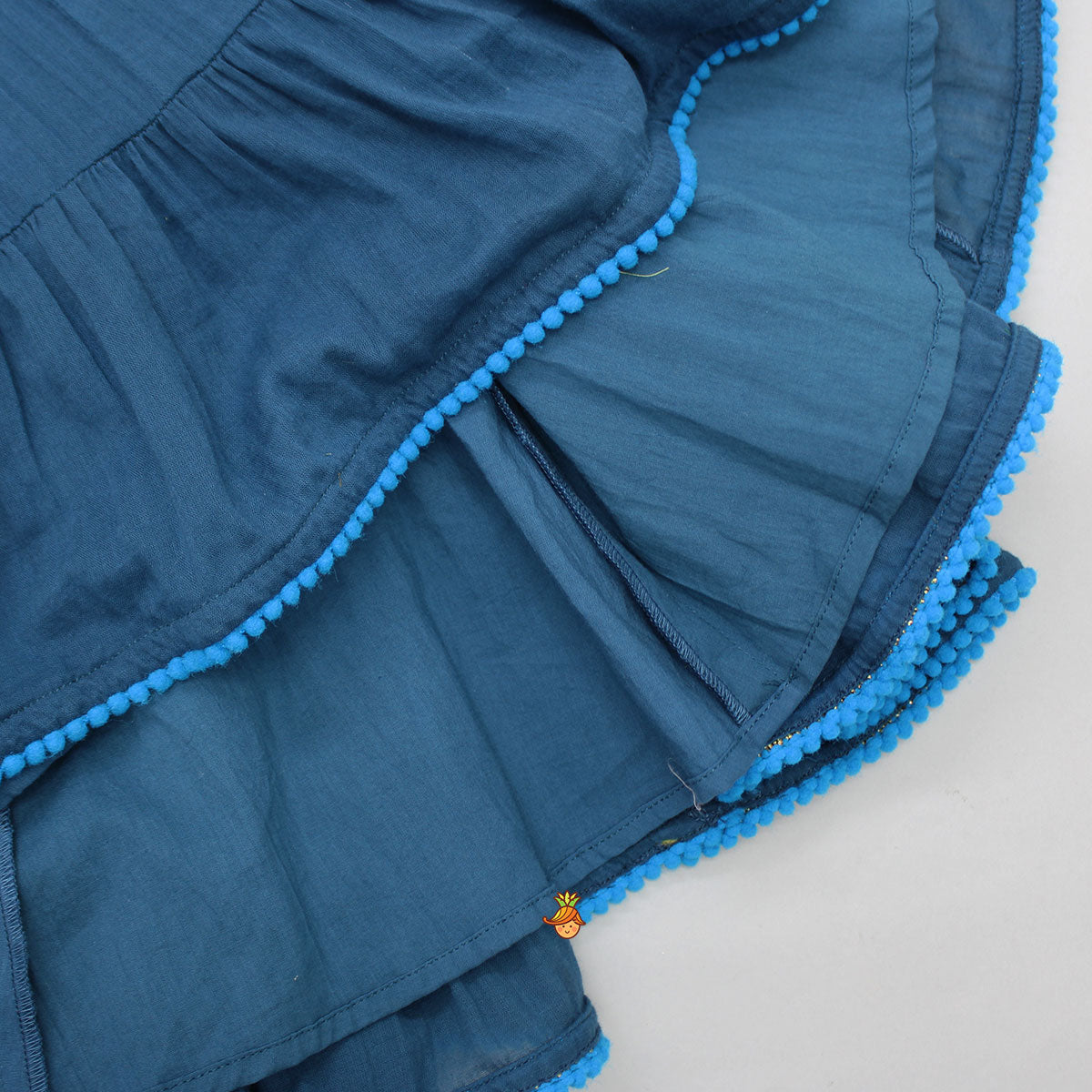 Pre Order: Halter Neck Pom Pom Lace Detailed Tiered Dress
