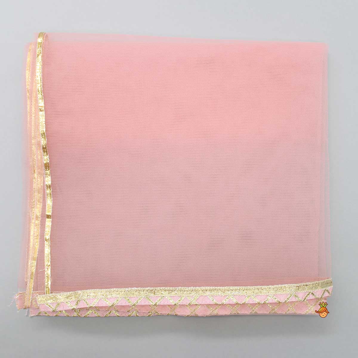 Floral Printed Angarkha Cotton Top And Sharara With Matching Pink Net Dupatta