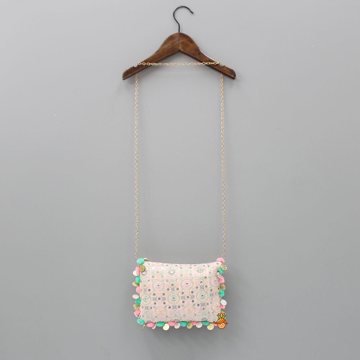 Pre Order: Adorable Sequins And Thread Embroidered Sling Bag