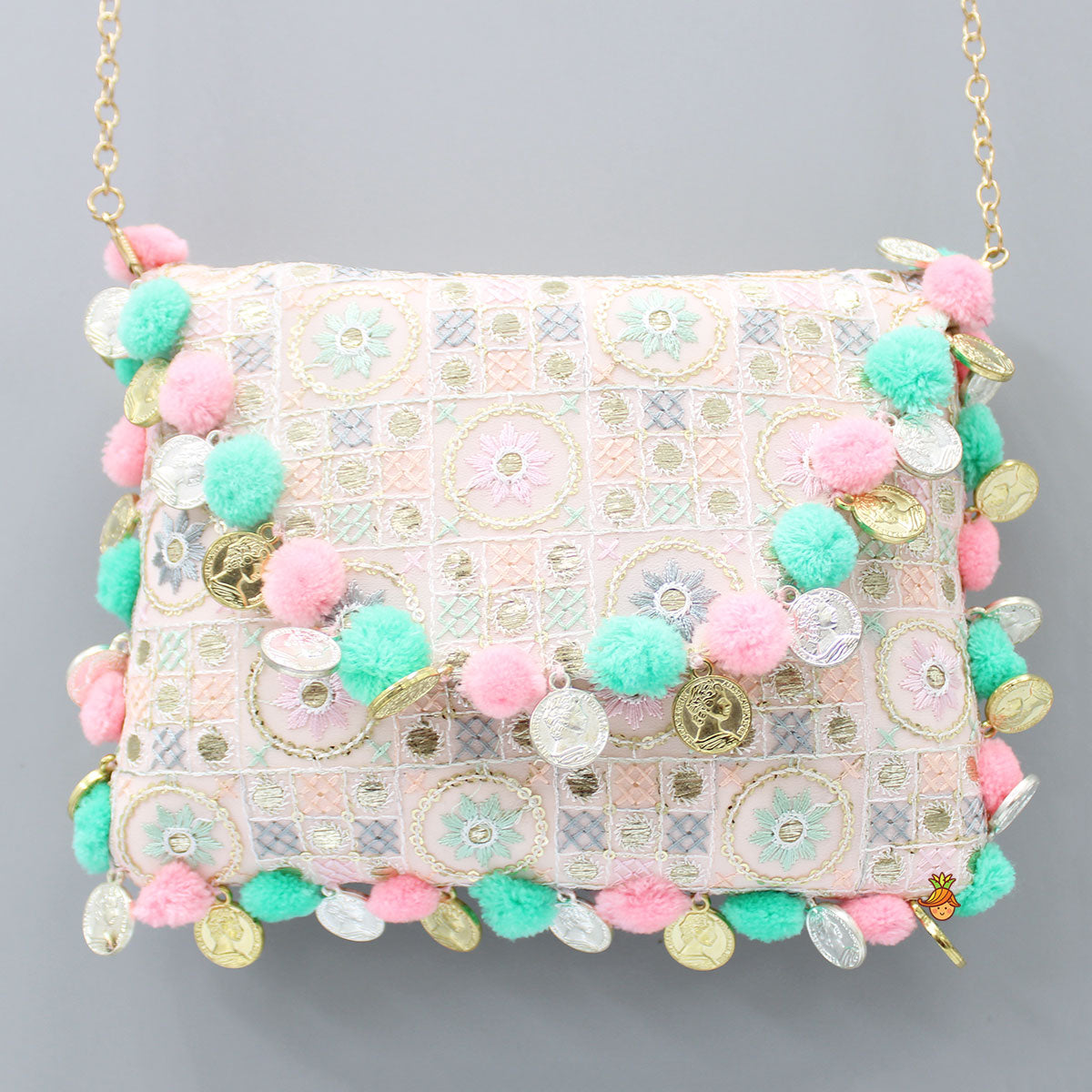 Pre Order: Adorable Sequins And Thread Embroidered Sling Bag