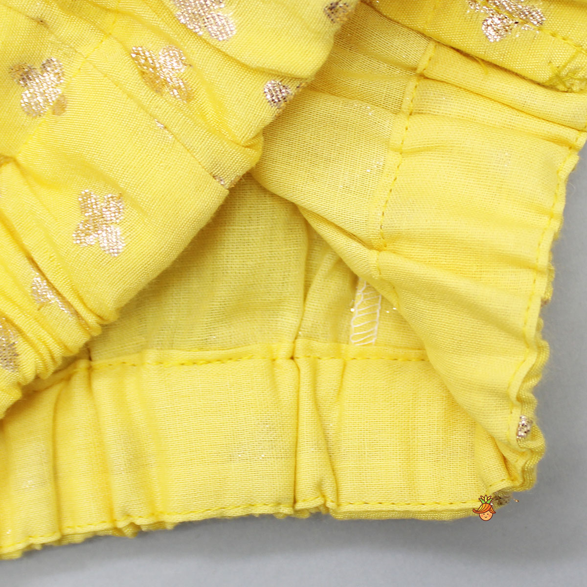 Pre Order: Ethnic Embroidered Yellow Top And Lehenga