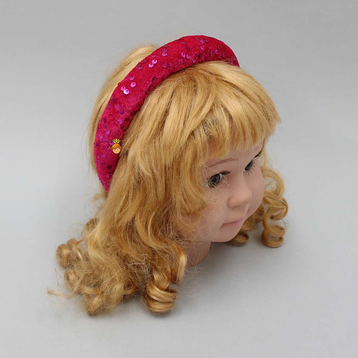 Sequins Work Pink Velvet Hair Band