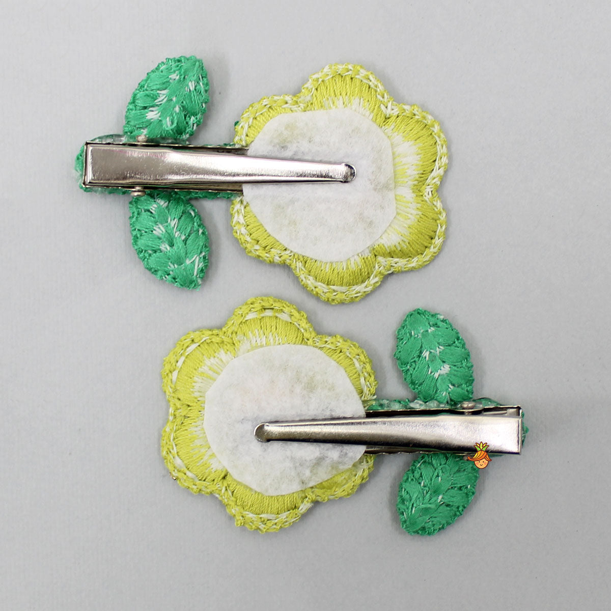 Cute Thread Embroidered Flower Hair Clips