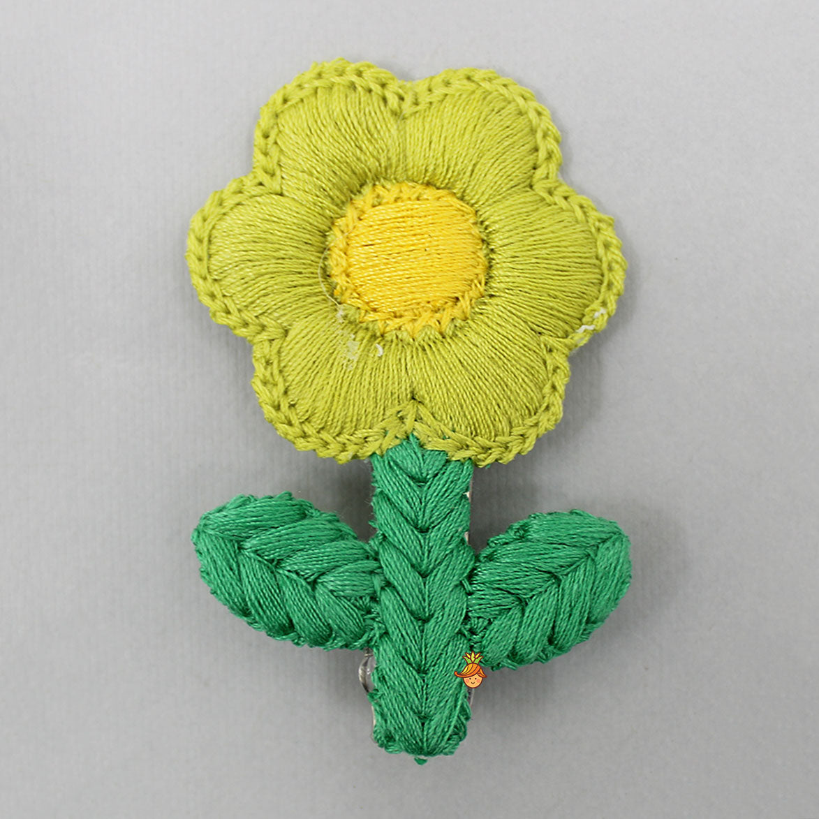Cute Thread Embroidered Flower Hair Clips