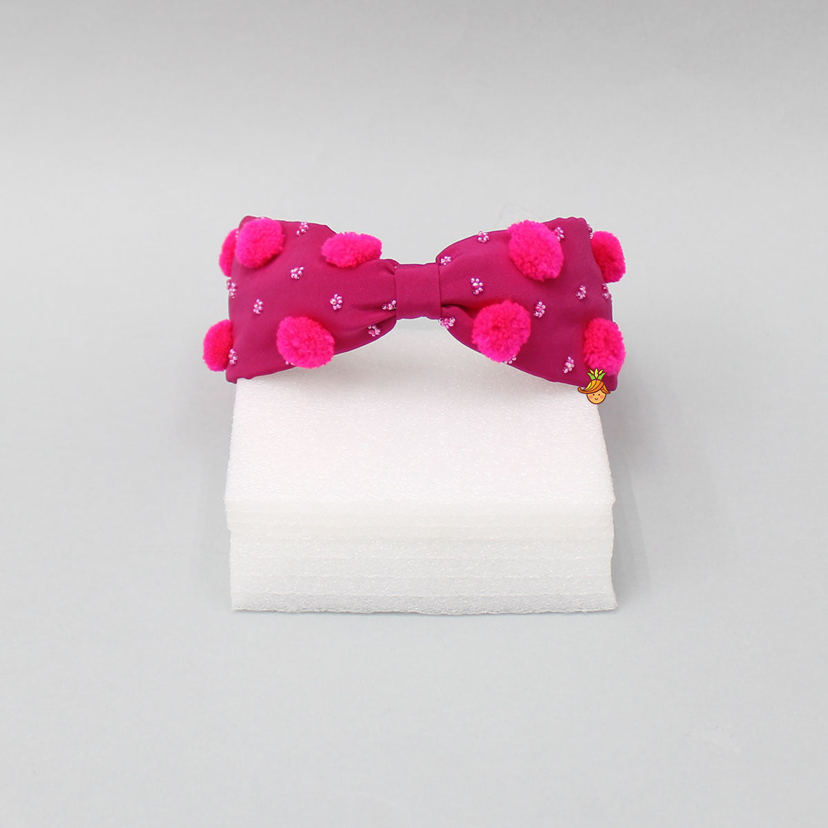 Pre Order: Cute Pom Poms And Beads Detailed Pink Hair Band