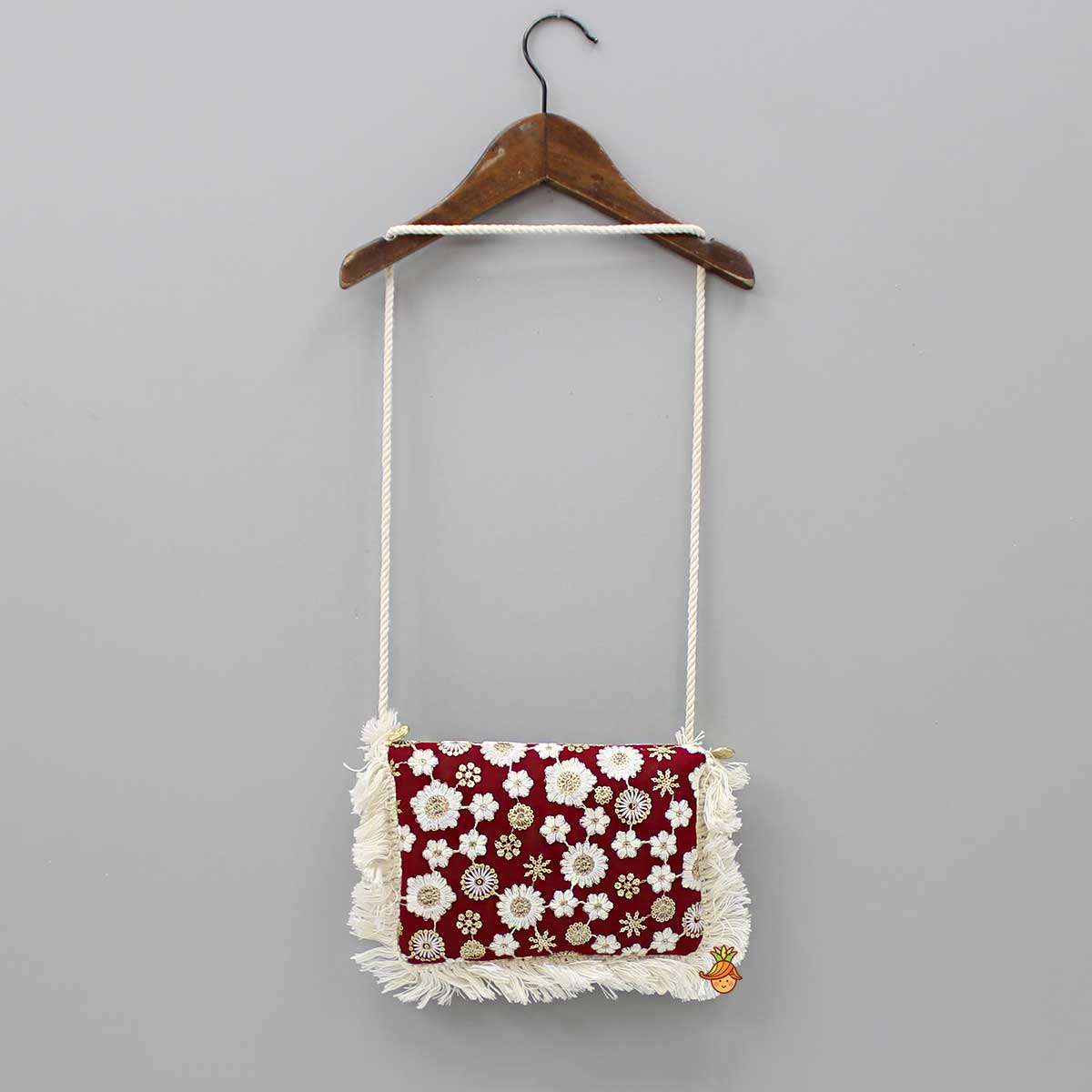 Pre Order: Embroidered Red Sling Bag