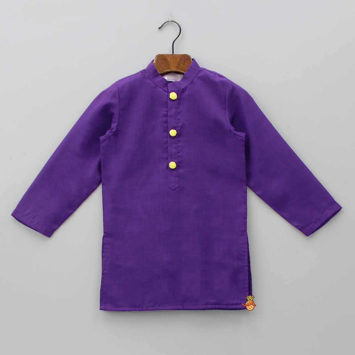 Pre Order: Purple Ethnic Kurta With Printed Open Jacket And White Pyjama