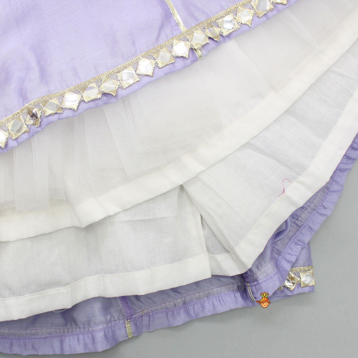 Pre Order: Beautiful Handcrafted Lavender Sleeveless Top And Lehenga With Matching Organza Dupatta