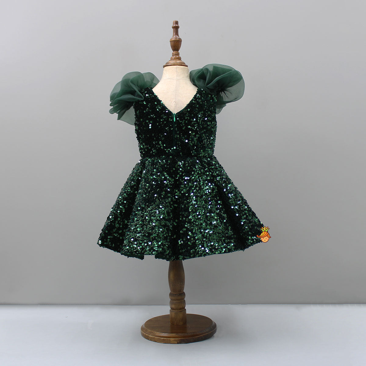 Pre Order: Sequined Velvet Green Dress