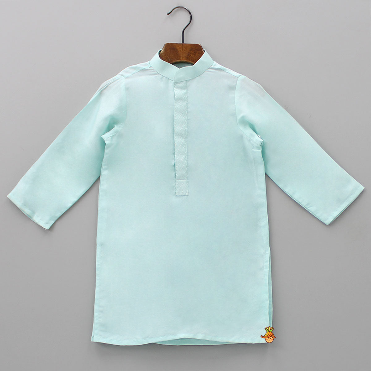 Pre Order: Blue Kurta With Pocket Detail Embroidered Jacket And Pyjama