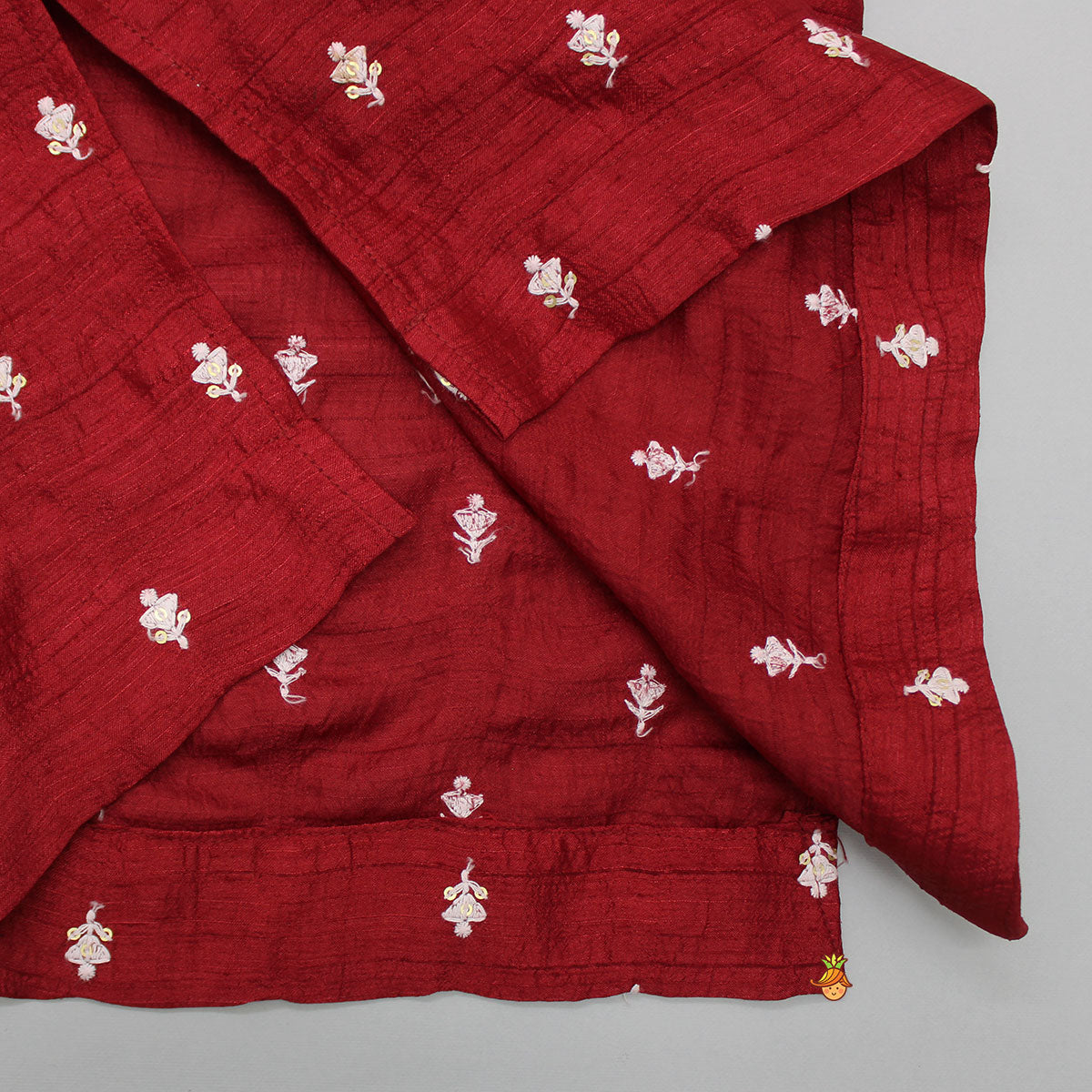 Pre Order: Maroon Embroidered Kurta With Pyjama