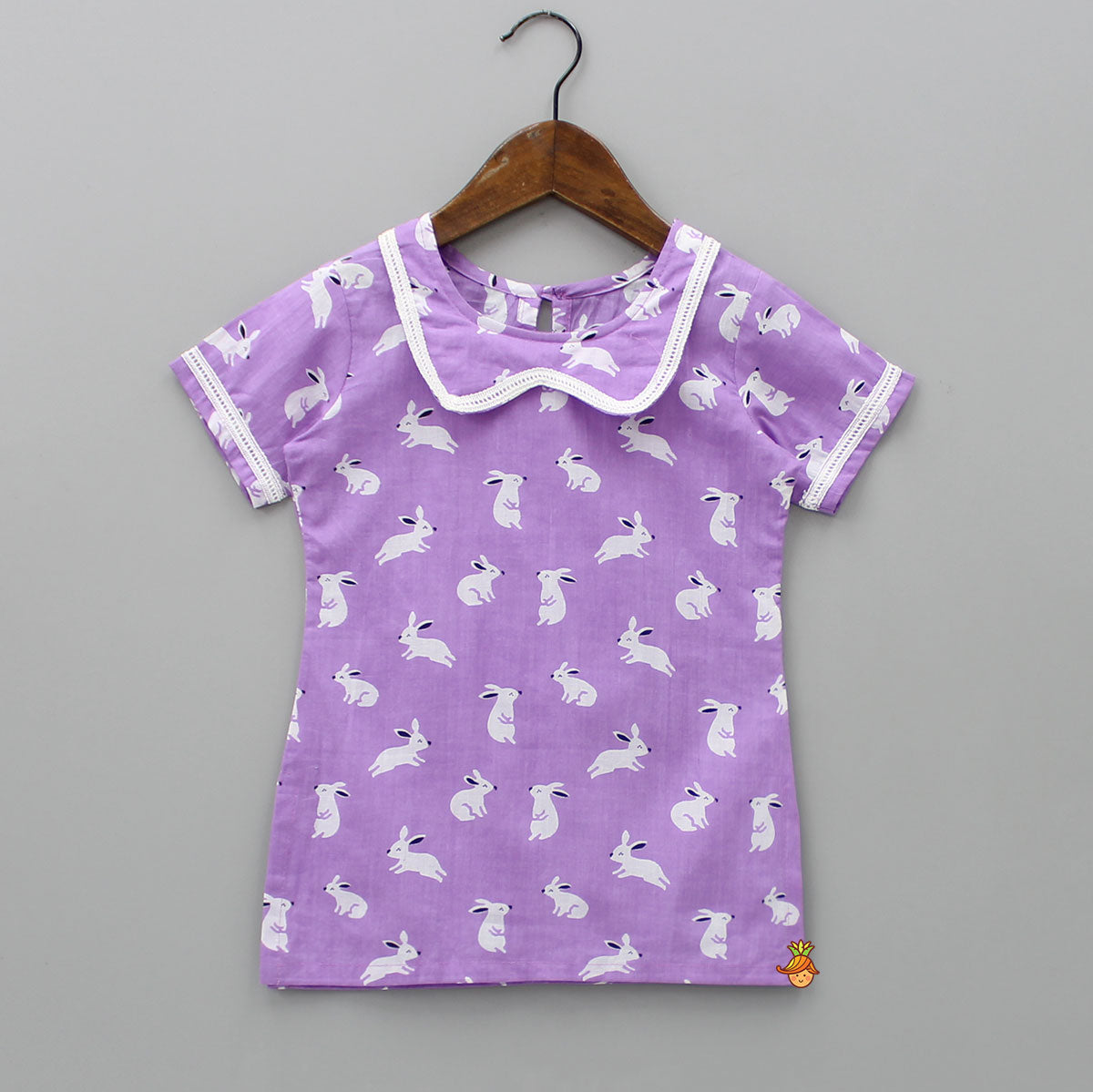 Round Neck Lavender Printed Sleepwear