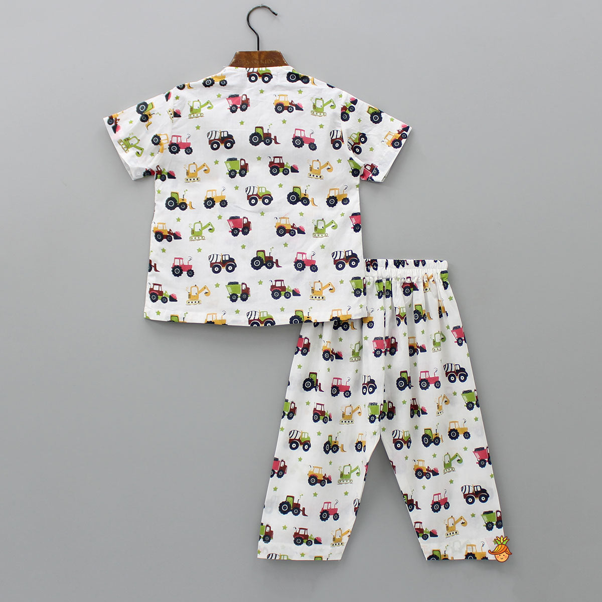 Round Neck Multicolour Vehicles-Printed Sleepwear