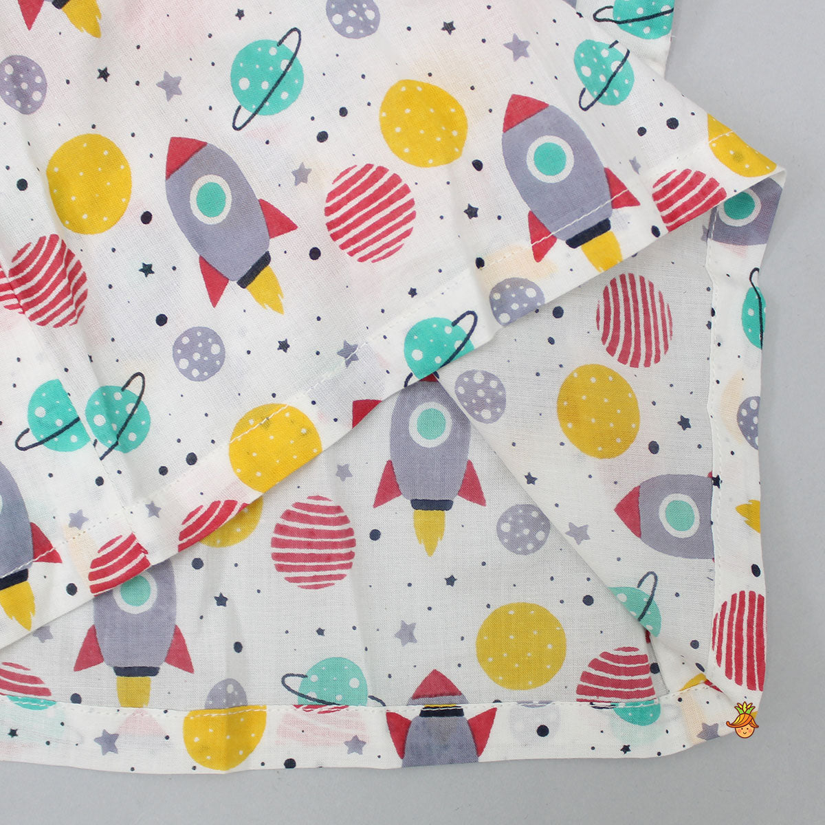 Round Neck Cotton Space Theme Printed Sleepwear