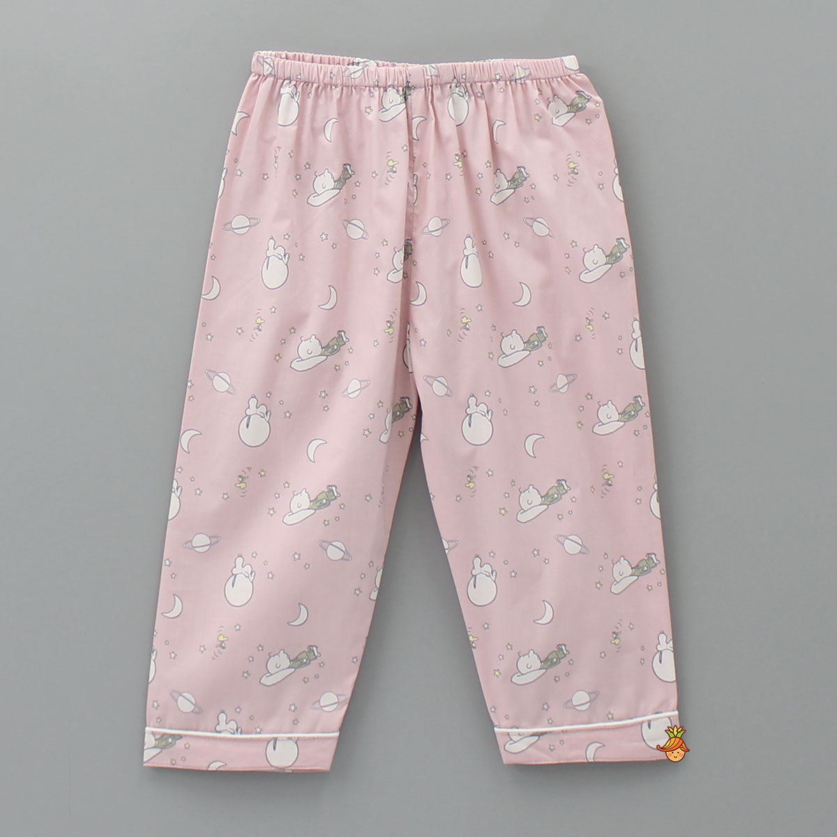 Night Theme Printed Pink Sleepwear