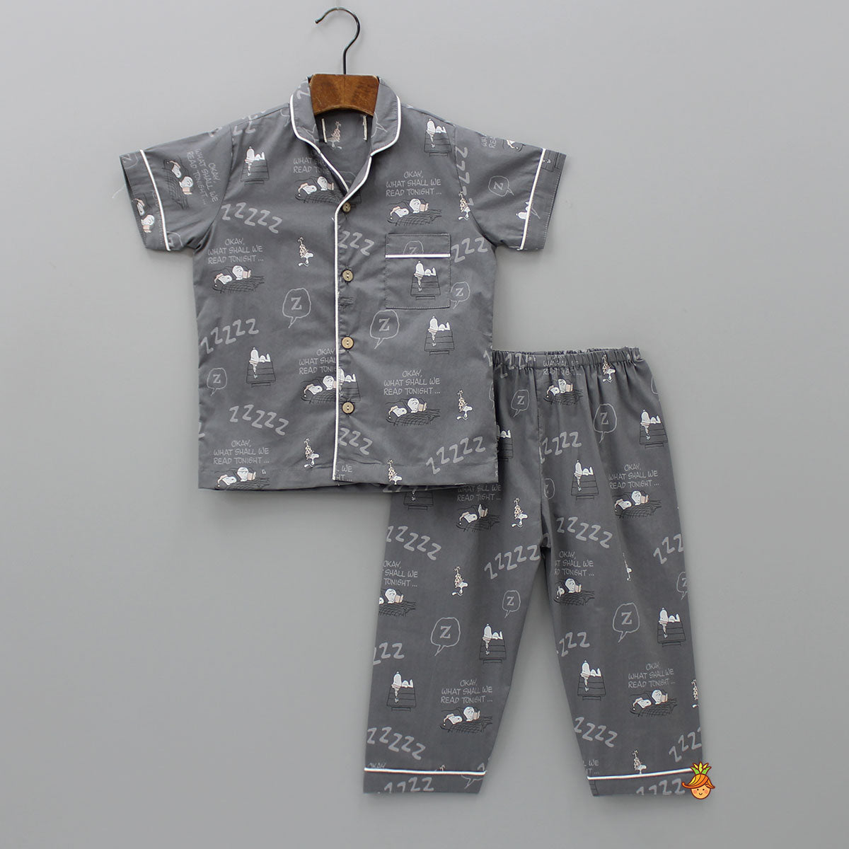 Grey Snooze Printed Sleepwear