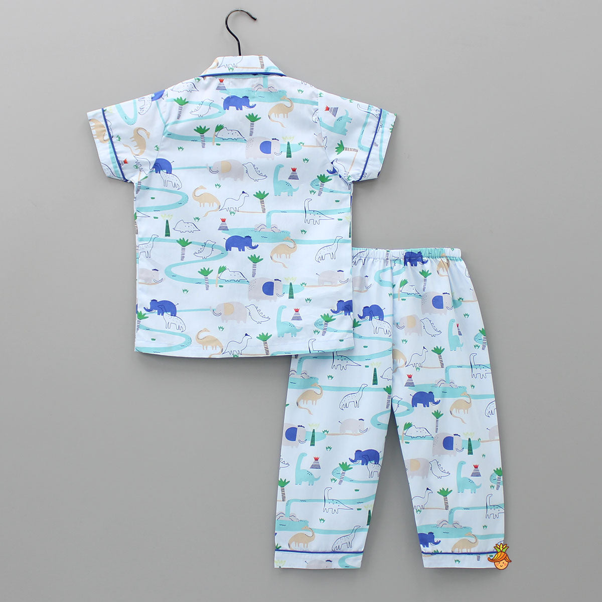 Jungle Theme Printed Blue Sleepwear